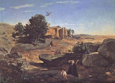 Jean Baptiste Camille  Corot Agar dans le desert (mk11)